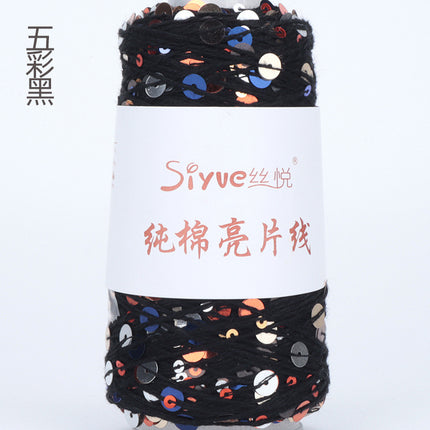 Siyue pure cotton sequined yarn size beads 3+6 hand-woven yarn tube yarn factory wholesale wool ball cross-border