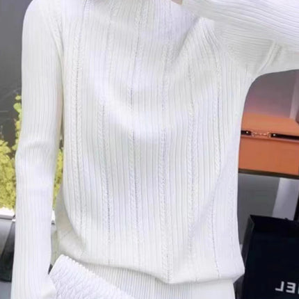 Spring and Autumn New Style Diamond Half Turtleneck Sweater Pullover Wool Loose Versatile Sweater Western Style Bottoming Shirt Wholesale