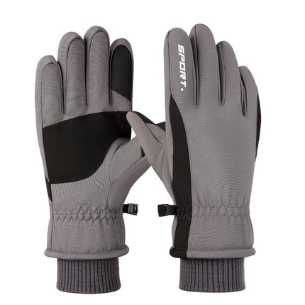 Winter Ski Gloves for Men and Women, Velvet Warm Outdoor Electric Vehicle Riding Waterproof Student Finger Touch Screen Gloves