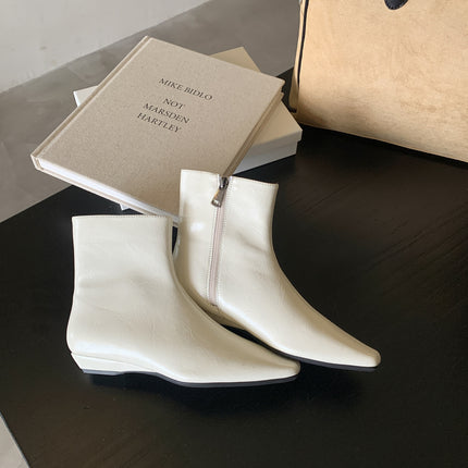 Soft-Soled Elegant Low-Heeled Slim Boots for Women 2025 Autumn and Winter New Fashion Versatile Side Zipper Short Boots for Women Fashion Trend