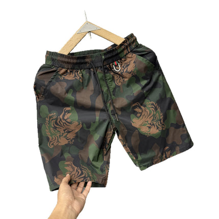 Summer New Fashion Printed Tiger Head Graffiti Shorts Men's Straight Trendy Couple's Shorts Versatile Beach Shorts