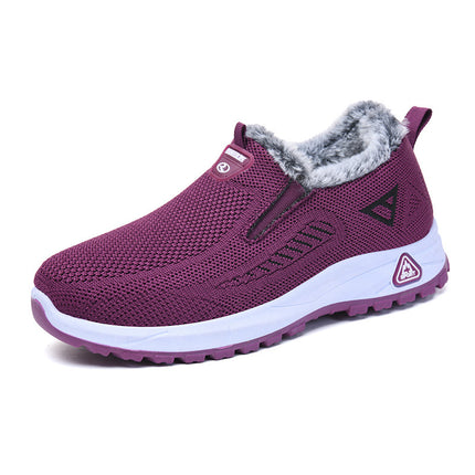 Winter Women's Slip-On Warm Cotton Shoes, Non-Slip Flat Thickened Plush Mom Cotton Shoes, Wholesale Foreign Trade Women's Cotton Shoes