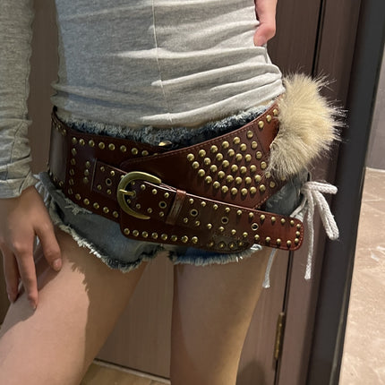 New Rabbit Fur Belt D. I .A OOTD Mao Mao Belt Europe and America Cross-border Hot Sexy Spice Girl Waist Cover Wide Belt