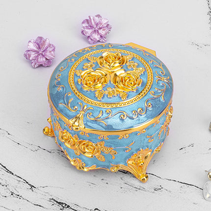 European retro metal jewelry box princess jewelry box exquisite enamel ladies necklace jewelry storage box wholesale