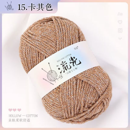 Upgraded Bright Silk Hollow Cotton Hand-woven Hat DIY Bag Anti-pilling Glow Hollow Cotton Group