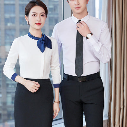 Stewardess Business Dress Shirt Hotel Front Desk Work Clothes suit Female Beautician Clothing Real Estate Consultant Women's Clothing suit