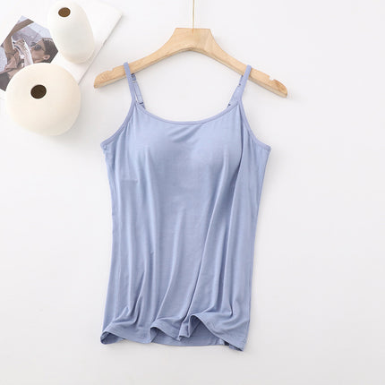 Modal with chest pad Vest Women's condole belt without steel ring BRA-T Cup one-piece slim underwear base shirt wholesale