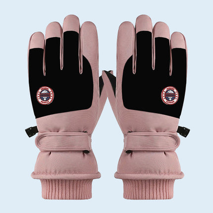 Winter Ski Gloves for Men and Women, Velvet Warm Outdoor Electric Vehicle Riding Waterproof Student Finger Touch Screen Gloves
