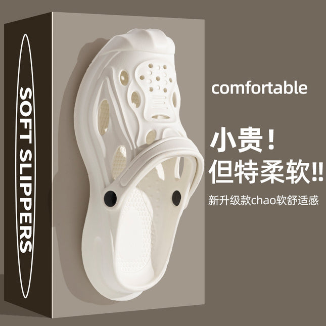 Croc Shoes Men's Outdoor Wading Shoes New Anti-Slip Slippers Outer Wear Deodorant Eva Seaside Toe-Cap Garden Shoes for Men