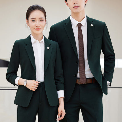 High-end men's and women's same style professional attire autumn and winter suit suit executive business interview formal attire front desk manager work clothes