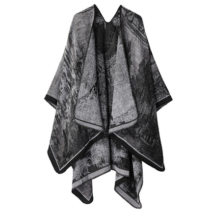 Jiangnan Watertown Knitted Shawl High-end Ethnic Style Cloak Western Sichuan Yunnan Travel Wear Imitation Cashmere Cape Women