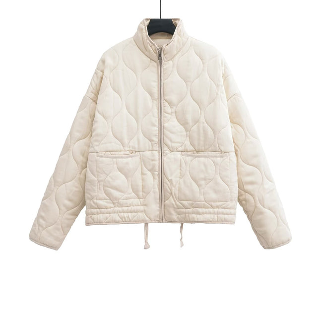 Za Cross-Border Women's Clothing Wholesale European and American Style Fashionable Versatile Loose Stand-Up Collar Tencel Cotton Jacket 4088242