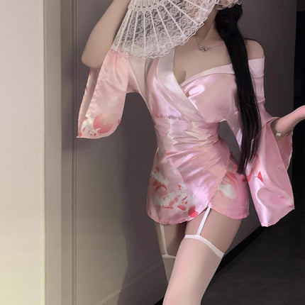 2025 New Sexy Japanese Kimono Qqny No Temptation Bed Passion Temptation Shame Nightgown
