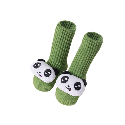Children's mid-tube socks autumn and winter combed cotton boneless toddler socks cartoon doll dispensing non-slip baby floor