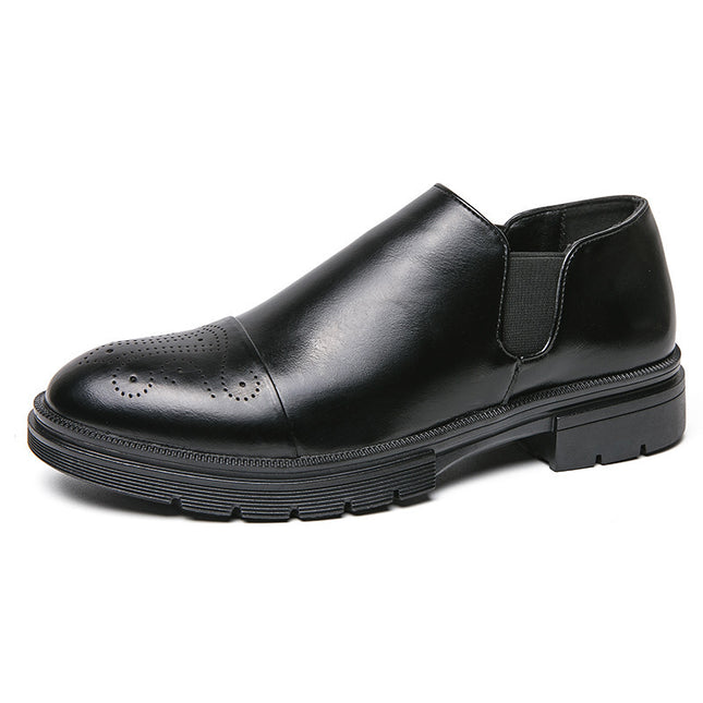 Cross-Border Large Size 46 Men's Shoes Brogue Carved Leather Shoes Business Formal Slip-On Lazy Wedding Shoes Loafers
