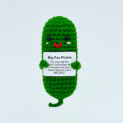 Cross-Border Finished Handmade Knitted Doll Cartoon Emotional Support Emoji Funny Cucumber Keychain Ornament Gift