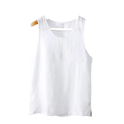 European goods ~ original list, selection of new men's yarn-dyed linen vest youth loose breathable bottoming summer shipment