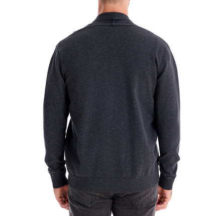 Cross-Border Men's Casual Autumn Cardigan Sweater High-Quality Business Knitwear Solid Color Men's Top in Dark Green