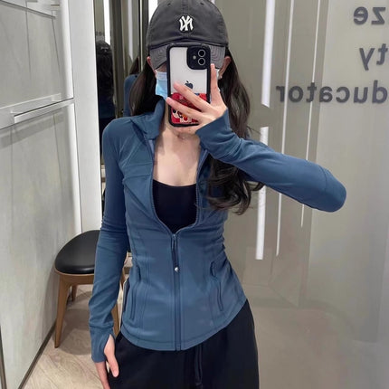 Lu's Slim-Fitting Jacket Defina Stand-Up Collar Jacket Yoga Wear Long-Sleeved Jacket Fitness Running Sports Sun Protection
