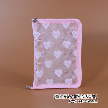 Star-chasing storage loose-leaf hand ledger case zipper bag PVC loose-leaf notebook detachable A5A6M5 small three-hole