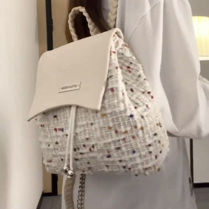 Original Ins-Style 2026 New Model Cute Backpack for Female College Students Drawstring Bag Chain Backpack
