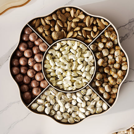 Living Room Sub-format Dried Fruit Plate Household Nut Candy Box with Lid Wedding Festive Dried Fruit Snack Storage Box for Hair