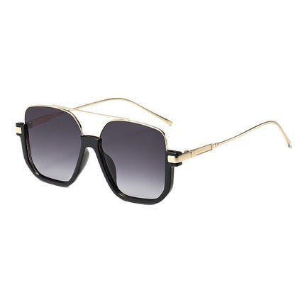 Sunglasses for Women with Big Faces, Internet Celebrity Sunglasses, Men's Masks, Street Lenses, Fashionable One-Piece Large Frame, Trendy Brown Slimming Look