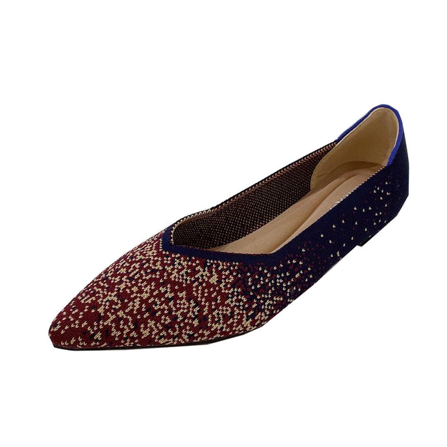 Pointed Toe Flat Knit Shoes for Women, Woven Shoes, Large Size Loafers, Egg Roll Shoes, Princess Shoes, Single Shoes, Comfortable and Versatile