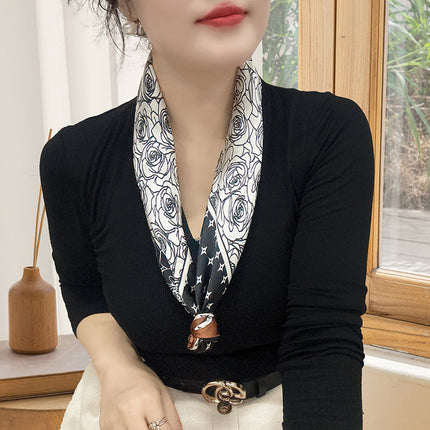 Spring and Summer 70cm Small Square Scarf Women's Autumn and Winter New Foreign Style Fashion All-match Shake Tone Same Scarf Scarf