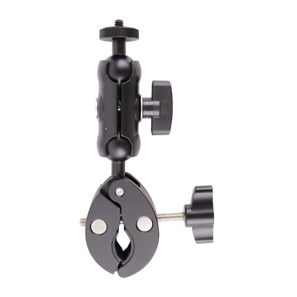 Action Camera Handlebar Bracket, Cycling Navigation Double-Head Clamp Bracket, Universal Ball Head Motorcycle Mobile Phone Holder