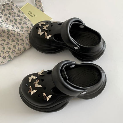 Explosive Wear-resistant Butterfly Accessories eva Summer Women's Baotou Slippers Simple Quick-drying Wear-resistant Non-slip Lightweight Height-increasing
