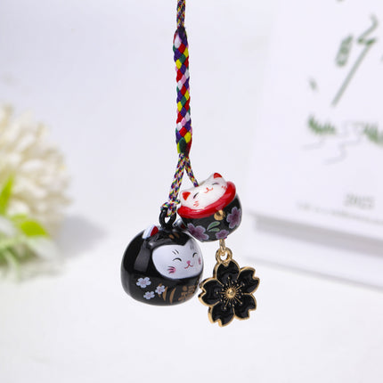 Magic Color Water Bell Cherry Blossom Lucky Cat Mobile Phone Chain Lucky Nafu Gemini Cat Cute Pendant Key Bag Pendant
