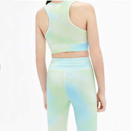 Cross-border Foreign Trade Children's Quick-drying Clothes Suit Sports Fitness Training Running High Elastic Skin-friendly Breathable Yoga Clothing for Girls