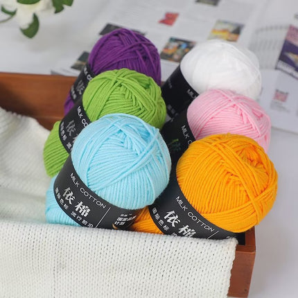 4-Ply Yarn, Four-Strand Milk Cotton Yarn, Milk Cotton Yarn Ball, Baby Fine Combed Cotton Yarn, Cotton Spinning Yarn Material Pack Wholesale