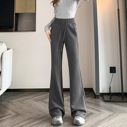 2024 Autumn and Winter New Wide Leg Pants High Waist Casual Dagging Slimming Wide Leg Fit Milk Silk Slim Fit Bell Pants