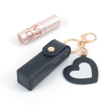 2024 Small Lipstick Bag Mini with Mirror Portable Women's Lipstick Keychain Emerald Green Cute