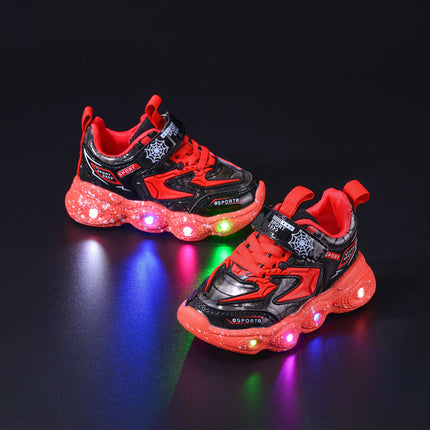 2024 spring and autumn new children's sneaker LED luminous children's shoes 1-6 years old boys casual shoes children's shoes with lights