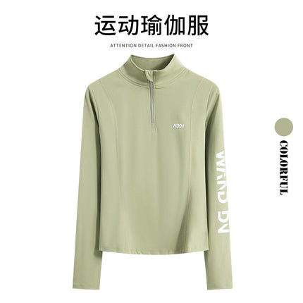 Winter zipper running top fitness new suit sports long sleeve autumn and winter quick drying yoga professional outdoor training
