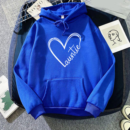 Foreign Trade Cross-border Auntie Love Printing Hooded Sweatshirt Autumn and Winter European and American Men's and Women's Jacket Coat Loose