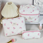 Pink butterfly on white background / Large [handbag]