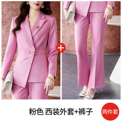 High-end Suit suit Women's Spring and Autumn Temperament Goddess Fan Waist Tight Business Suit Dress High-end Beauty Professional Work Clothes