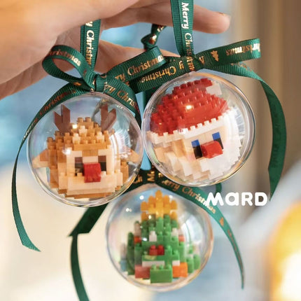What is the cross-border Christmas building block ball micro-particle assembly puzzle snowman Christmas tree ornaments boys and girls gifts