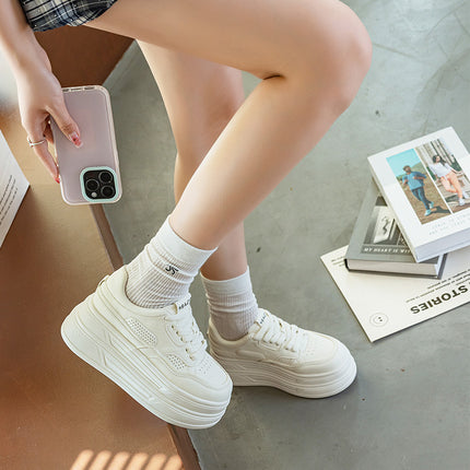 White Sneakers for Women, 2026 Spring New Versatile Mesh Breathable Thick-Soled Sports Casual Shoes, Lightweight Sneakers