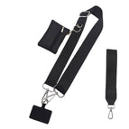 Pure black + black coin purse + mobile phone gasket + hand strap