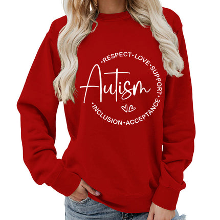 Foreign trade supply autism printing round neck women's coat vests foreign trade supply autumn and winter coat leisure wide pine Europe