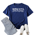 Navy blue (white font) / S