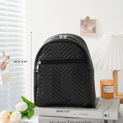 Cross-border Hot Sale Mini Women's Backpack 2024 New Multicolor Printed Wave Embroidered Colorful Belt Backpack