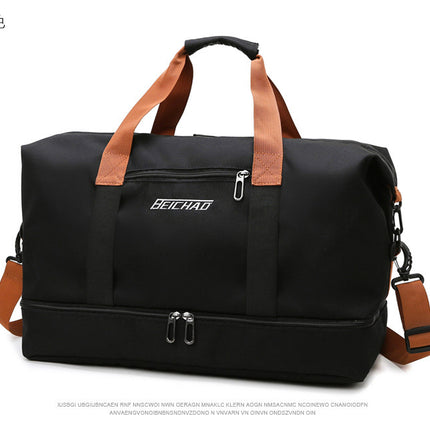 New Travel Bag Large Capacity Boarding Duffel Bag Cover Tie Rod Travel Gym Bag Cross-border Dry and Wet Separation Shoe Bin Bag