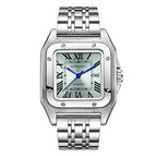 White steel silver shell ice blue surface