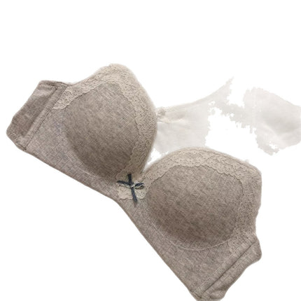 Strawberry Mochi ~ Gentle and Pure Desire Girl Lace Floral Underwear Women's Small Breast Push-Up Wireless Bra Set